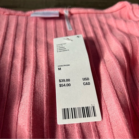 NWT Urban Outfitters Pink Long Sleeve Cross Knit Top - Picture 3 of 4
